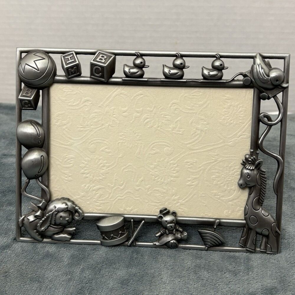 HomeTrends Baby Photo Frame Pewter Landscape Orientation